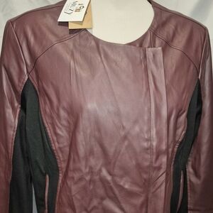 Women's Burgundy Leather Jacket